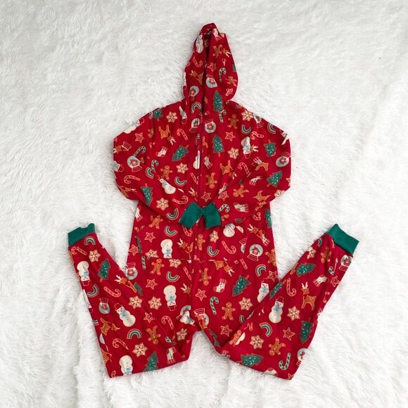 No brand Other - Kids Ginger Bread Hoodie One Piece in Orange and Red Holiday Comfy